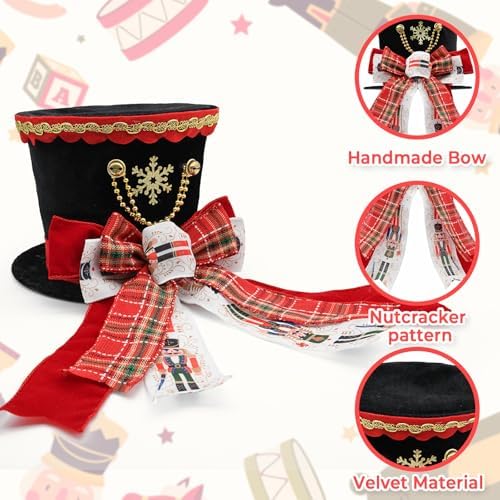 Nutcraker Christmas Tree Topper Hat, Christmas Buffalo Plaid Tree Topper - Image 6