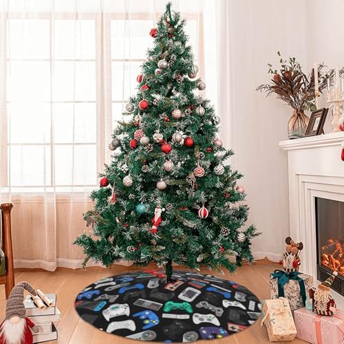 Video Game Controller Background Halloween Christmas Tree Skirt 36 Inch - Image 7