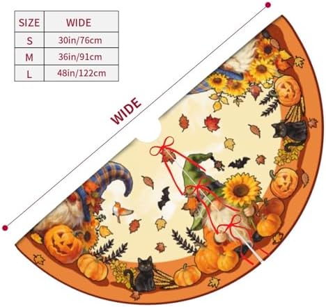 Fall Tree Skirt 30" Pumpkin Tree Topper Halloween Tree Mat Christmas Skirt - Image 6