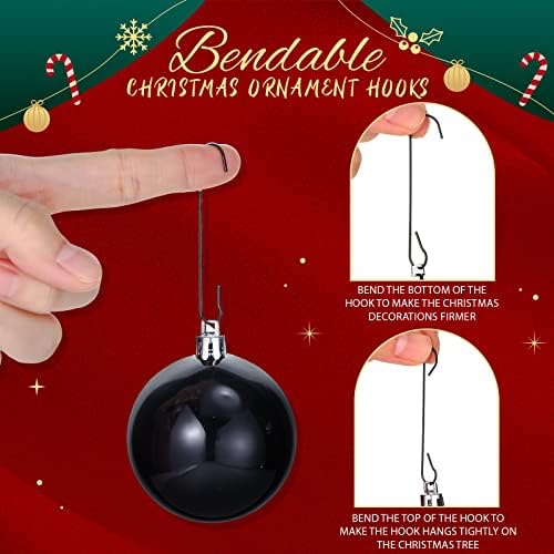 Mixweer 120pcs Christmas Ornament Hooks 0.51 x 2.36'', Black - Image 4