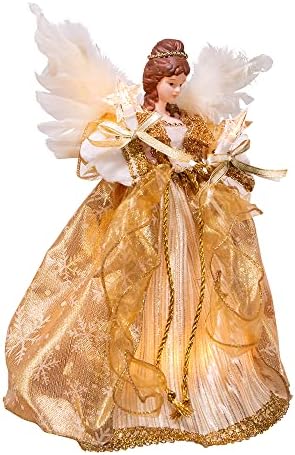 Kurt S. Adler 12-Inch UL 10 Clear Light Gold Angel Treetop, Multicolor by KurtSAdler