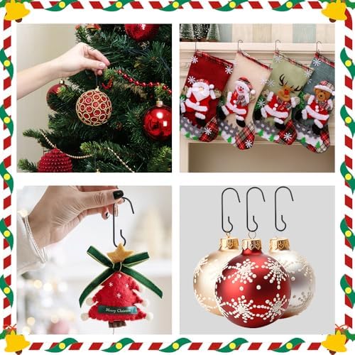 Christmas Ornament Metal Hooks Hangers, 120PCS Black Bendable Metal Wire Hanging Hook for Christmas Tree Decoration Easter Egg Hangers Halloween Party Decoration - Image 7