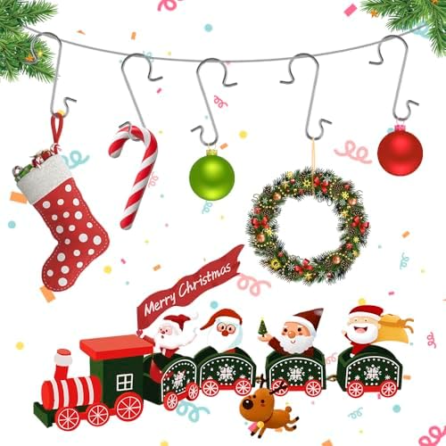 Ornament Hooks 200Pcs Silver Christmas Ornament Hooks for Christmas Trees Metal Wire Ornament Hangers 1.2" Mini Xmas Hanging Hooks Christmas Tree Hooks with Storage Box for Christmas Decor Party Ball - Image 4
