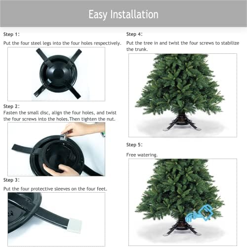 Large Christmas Tree Stand For Live Tree,Real Christmas Tree Base Fits for 2-Inch to 4.8-Inch Trunk,1-Gallon Water Capacity.(SIZE L) - Image 5
