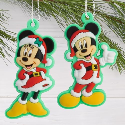 Hallmark Disney Mickey and Minnie Mouse 5" Miniature Christmas Tree Topper and Mini Ornaments, Set of 5, Shatterproof - Image 3