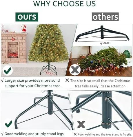 ELFJOY Christmas Tree Stand for 3-6 Ft Artificial Trees 17 Inch Metal Stand Base with Folding Design Fits up to 0.8" Pole (Green) - Image 4