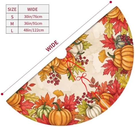 Fall Pumpkin Maple Leaf Christmas Tree Skirt, 36 inch (Color 1, 36") - Image 5