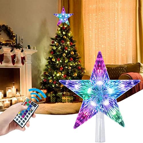 Christmas Tree Topper USB Powered 9.5inch LED 20 Light Modes Color Changing Multicolour with Versatile Remote Controller Christmas Star Tree Topper for Xmas Holiday Ornament or Home Decor - Image 5