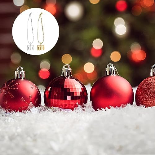 WEBEEDY 400pcs Christmas Ornament Topper Caps Gold and Silver Ornament Caps Hanger Replacement with Hanger Strings Cord Set for Christmas Tree Decorations DIY Crafts - Image 5
