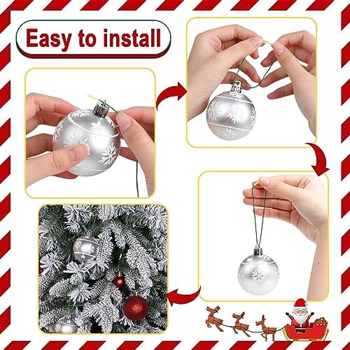 CCINEE 200 Pcs 7.9" Inch Christmas Ornaments String Hanger, Precut Ribbon Hook Metallic Green Ornament String with Snap Fastener for Holiday Hanging Decoration - Image 3