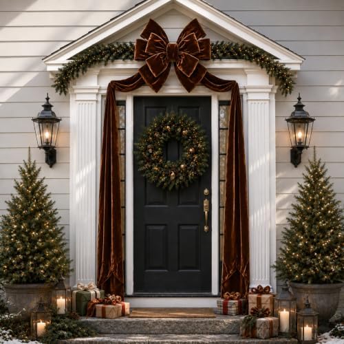 Norme 1 Pcs Brown Extra Large Christmas Tree Topper Bow Decor by Norme