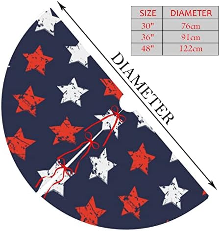 American Flag Freedom Stars Tree Skirts Xmas Ornaments 30" - Image 3