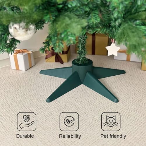 Bjartur Christmas Tree Stand, Christmas Tree Base for Artificial Tree up to 7 Ft Adjustable Holder Replacement Fits 0.75/0.87/1.25 Inch Xmas Tree Pole Green Decorations - Image 4