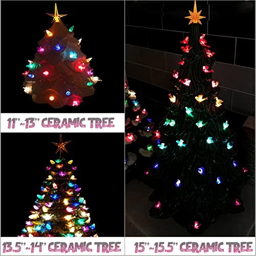 117Pcs Ceramic Christmas Tree Pink Love Bird Replacement Lights Bulbs and 1 Angel/3Stars Topper Ornament for Ceramic Tree D??cor - Medium Plastic Pegs. - Image 6