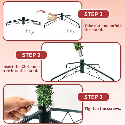 24 Inch Metal Christmas Tree Stand for 4 to 10ft Christmas Trees, Heavy Duty Folding Universal Artificial Christmas Tree Stand Replacement - Image 5