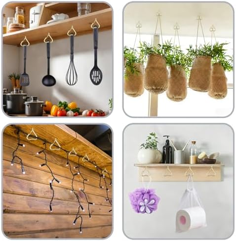 10 Pack Heart Shaped Screw Hooks for Hanging Plants, Ceiling Hooks - Image 5