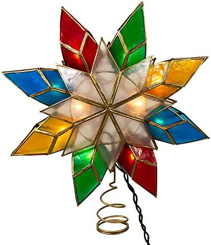 Kurt Adler 10-Light Multi-Color Capiz Star Tree Topper - Image 2