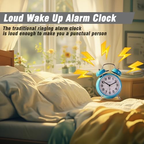 AYRELY?? Super Loud Twin Bell Alarm Clock for Heavy Sleepers,4.5 Inch - Image 2
