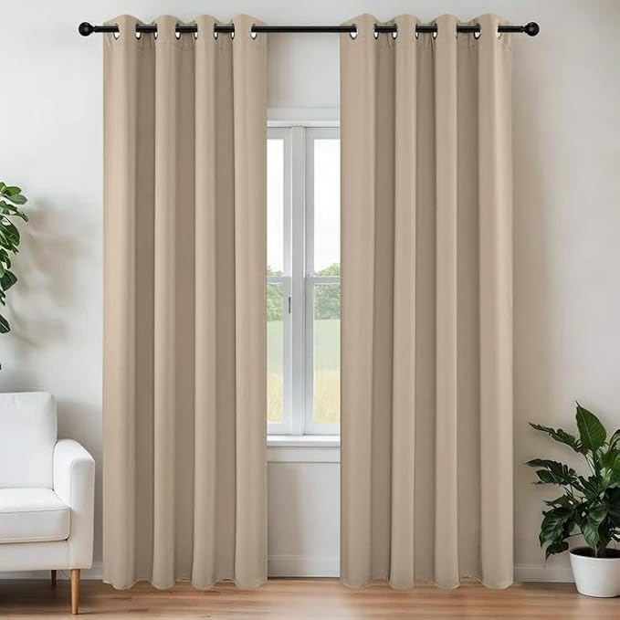 Joydeco Blackout Curtains 84 Inch Length 2 Panels Set, Thermal Insulated Long Drapes 2 Burg, Room Darkening Grommet Drapes for Living Room Bedroom Window