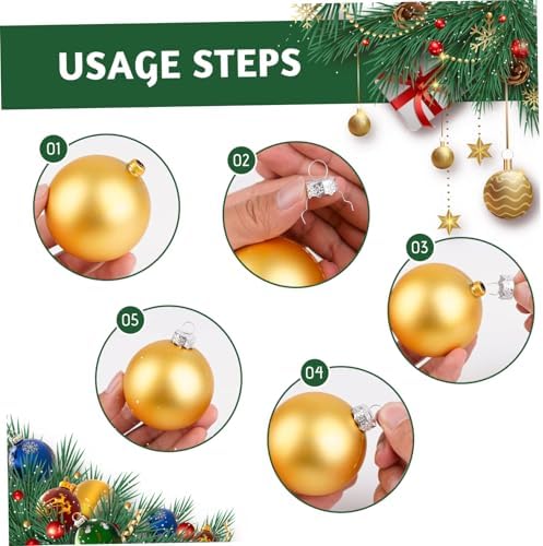 Ornament Caps 100Pcs Secure Metal Christmas Ornament Hooks Replacement Hangers for Christmas Tree, Porcelain, Ceramic or Glass Decoration, 20mm, Golden - Image 3