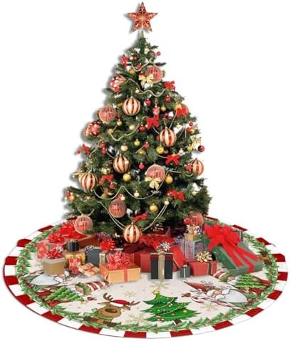 Santa Claus Gnome Christmas Tree Skirt 48" for Xmas Halloween New Year Holiday Party Home Tree Mat Decor Ornaments Decoration - Image 5