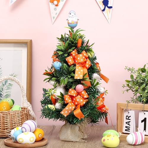 Zomiboo Easter Bunny Miniature Tree Topper Ornaments Easter Tree Topper Decorations 4 Inches Mini Bunny Ornaments for Holiday Spring Trees Party Supplies Home Decor - Image 5