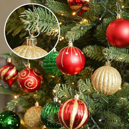 Sliver 200 Pack Ornament Hangers - Christmas Tree Hooks for Ornaments, Includes 100 Silver and 100 Gold Hooks - Image 4