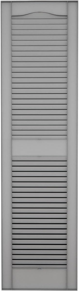 Ekena Millwork Lifetime Vinyl LL1S14X07500PG Standard Cathedral Top Center Mullion, Open Louver Vinyl Shutters, w/Installation Shutter-Lok's & Matching Screws (Per Pair), 14 1/2"W x 75"H, Paintable