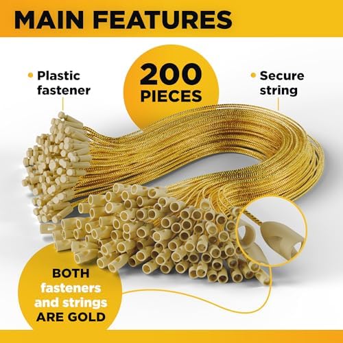 Leafeon 200 pcs Christmas Ornament Hooks - Gold Christmas Ornament Hangers with Snap - Precut Ornament String with Snap for Christmas Tree Decoration - Image 4