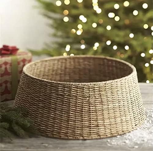 27in Farmhouse Christmas Tree Collar - Tree Basket - Natural Woven - Base Cover for Christmas Tree - Tree Skirt - Tree Ring by Kordes