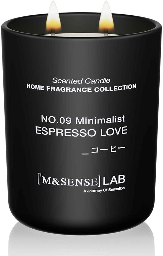M&SENSE Natural Soy Large Candle| Espresso Coffee | 16.6 oz, 95H Burn | Mini Spring Scented Candles for Relaxation, Valentines Day Gift, Home Décor | for Bedroom, Office, Party