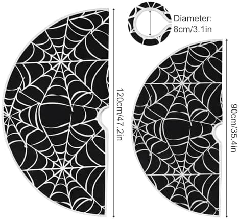 Halloween Spider Web Christmas Tree Skirt Small Xmas Tree Skirts Decorations 36 in Burlap Tree Mat Cover for 4 ft Trees Holiday Party - Image 4