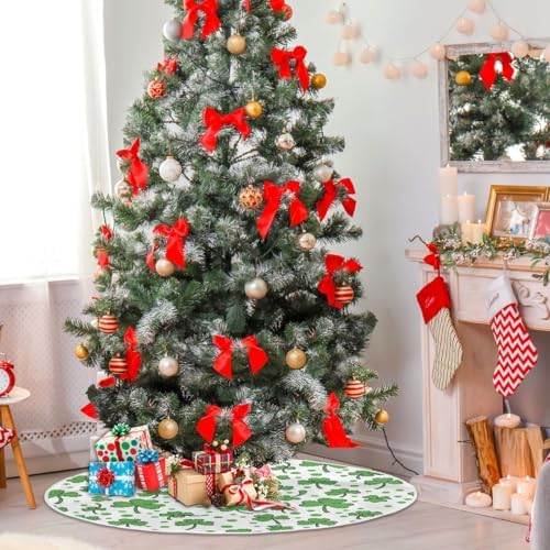 SUABO St Patricks Day Clover 48 Inch Christmas Tree Skirt, Soft Xmas Tree Mat for Party Decoration Holiday Decor Christmas Decorations Indoor Outdoor - Image 4