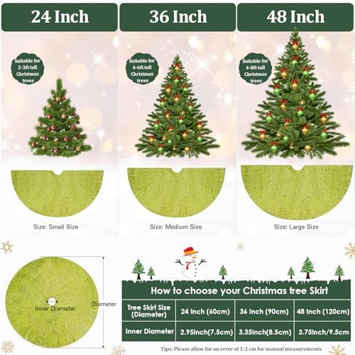 Christmas Tree Skirt 24 Inch Mini Sequin Tree Skirts for Small Pencil Trees - Image 4