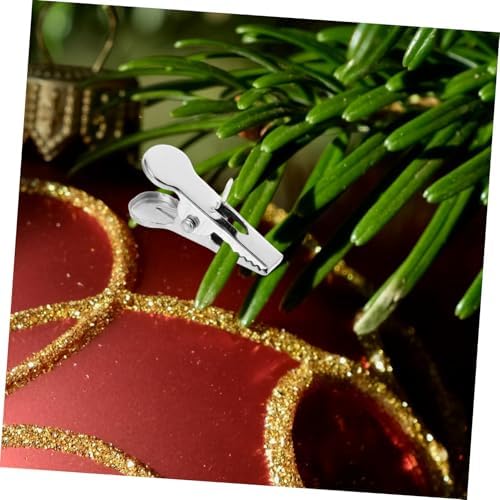 100pcs Christmas Ornament Clips: Iron Mini Alligator Clips for Christmas Flowers - Fish Mouth Clamps for Wreath Tree Decorations Holiday DIY Crafts - Image 6
