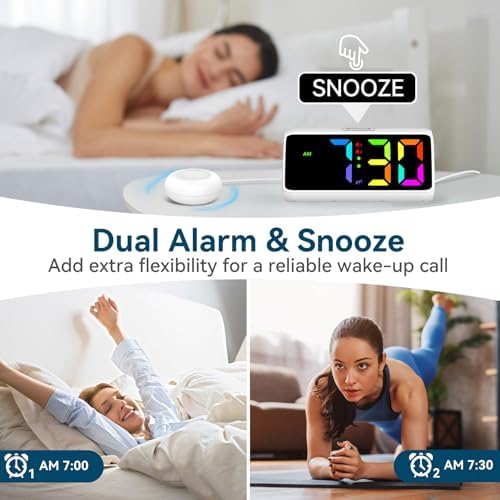 Netzu Loud Alarm Clock for Heavy Sleepers White - Image 5