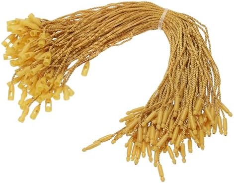PATIKIL Christmas Ornament Hooks, 100 Pcs LED String Light Hanging Cable Holiday Decor Gift Tag Hanger with Snap Lock for Valentine's Halloween, Dark Yellow by PATIKIL