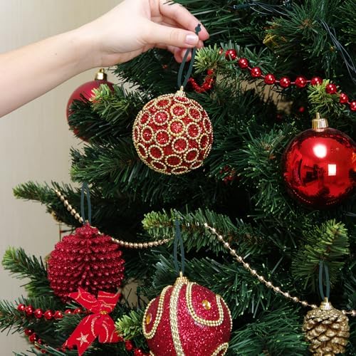 100Pcs Green Decorative Ribbons for Christmas Tree Hanging Ornaments Supplies, Small Adjustable Non Slip Ornament Hooks Decorations Supplies for Xmas Tree - Image 4