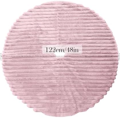 Christmas Tree Skirt Pink Plush 48 inch Faux Fur Xmas Tree Skirt Soft Plush Stripe Textured Pattern for Holiday Party Christmas Tree Decorations - Image 6