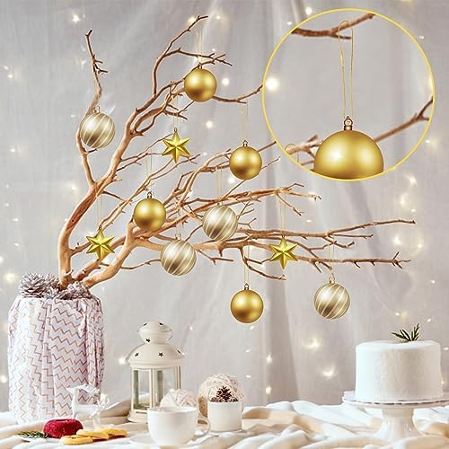 CCINEE 200 Pcs 7.9" Inch Christmas Ornaments String Hanger,Precut Ribbon Hook Metallic Gold Ornament String with Snap Fastener for Christmas Holiday Ornaments Hanging Decoration - Image 4