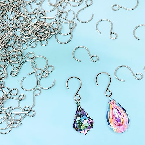 Honbay 200PCS Mini S Shape Hooks Stainless Steel Tiny Ornament Hooks Crystal Bead Curtain Hooks for Suncatchers Chandelier Crystal Lamps and Christmas Tree Decoration - Image 3