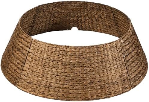 Best Choice Products 42in Christmas Tree Collar, Woven Hyacinth 4-Piece Holiday Rattan Tree Skirt Accessory for Home w/Cord Cut-Out - Chestnut by Unknown