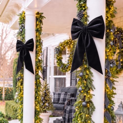 HunnmingRe 20 x 30 Inches Black Large Velvet Bow Decor Giant Bow Party Decorations for Wall Backdrop Wedding Bridal Shower Birthday Party Room Home Wreath & Door Hanging Decorations - Image 5