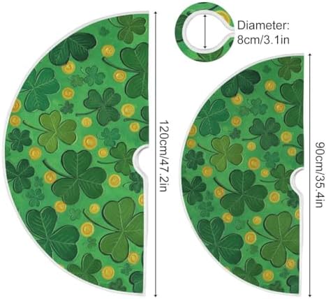 SUABO Green St Patricks Day 48 Inch Christmas Tree Skirt, Soft Xmas Tree Mat for Party Decoration Holiday Decor Christmas Decorations Indoor Outdoor - Image 3