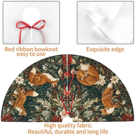 Fox Christmas Tree Skirt Tree Mat for Xmas Holiday Party Decorations Indoor Outdoor 36 Inch - Image 6