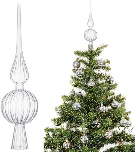 Gejoy 12" Mercury Glass Christmas Tree Topper,Classic,Transparent by Unknown