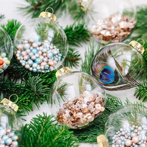 200 Sets 12 mm Gold Christmas Ornament Caps and Hangers String - Image 4