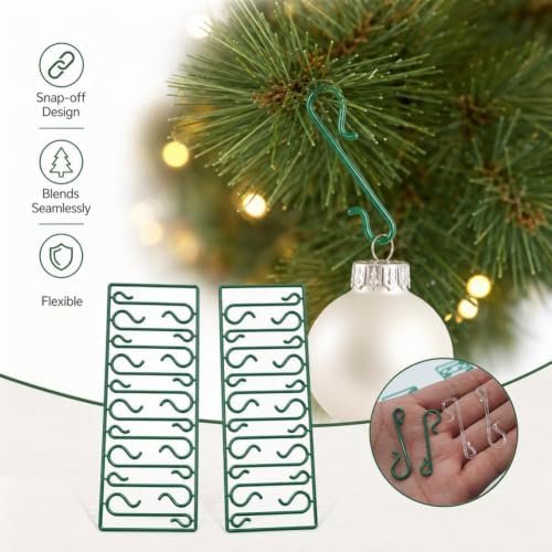 100Pcs Christmas Tree S-Shaped Hooks,Christmas Ornament Hangers Weatherproof Plastic Hooks Clear Accessories Home Decoration, Party Supplies for Tree Wreath - Image 3