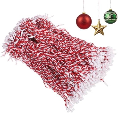 500pcs Christmas Ornament Ties: Ropes Cotton Ropes Hooks Hangers Rustic String Tree for Christmas Xmas Decorations???red??? by JOINPAYA