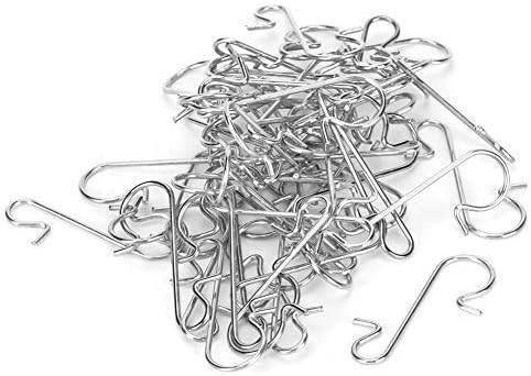 TOPINCN 100pcs Ornament Hooks Multi-Purpose Metal S Shape Hook Christmas Ornament Hangers Tree Holder Decoration (White) by TOPINCN